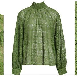 Samsoe & Samsoe Fan Lace Blouse. Color green size L .
